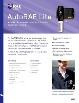 AutoRAE Lite for ToxiRAE3 by Honeywell RAE Systems Datasheet