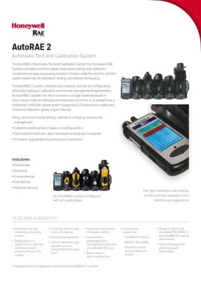 AutoRAE2 Automatic Test and Calibration System by Honeywell RAE Systems Datasheet