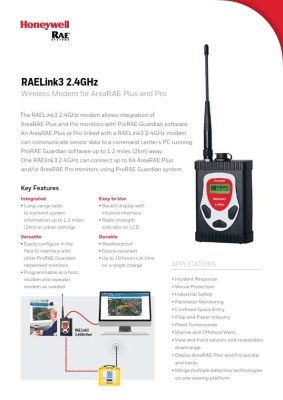 Datasheet RAELink3 2.4 GHz Wireless Modem For AreaRAE Pro And Plus