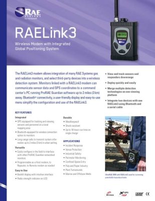 Datasheet RAELink3 Wireless Modem With Global Positioning System