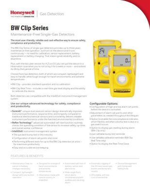 Honeywell BW Clip Series Datasheet