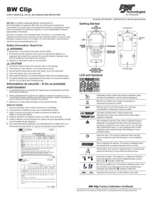Honeywell BW Clip Series Operator Manual