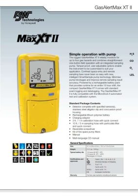 Honeywell BW GasAlertMax XT II Order Info