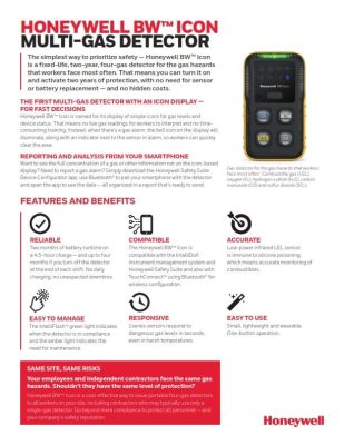 Honeywell BW Icon Multi-Gas Detector Datasheet