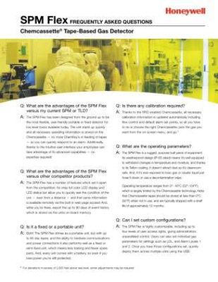 Honeywell SPM Flex Chemcassette Tape-Based Gas Detector Frequently Asked Questions