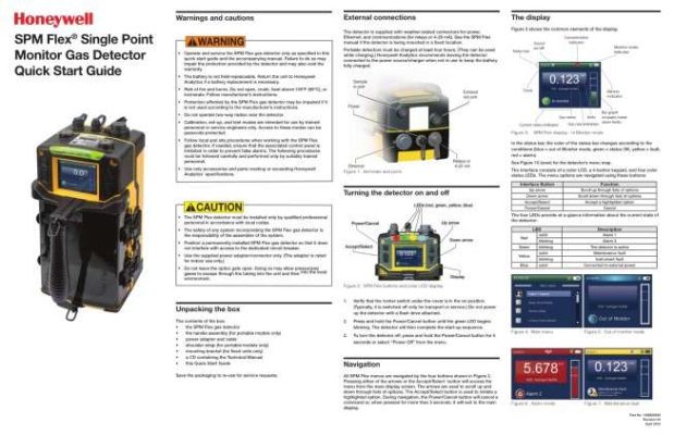 Honeywell SPM Flex Single Point Monitor Gas Detector Quick Start Guide