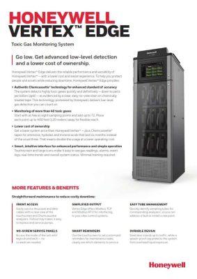 Honeywell Vertex Edge Toxic Gas Monitoring System Specifications